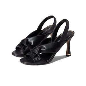 KENNETH Cole New York "Blanche" Knot Slingback Heels Women New Black Sandals
